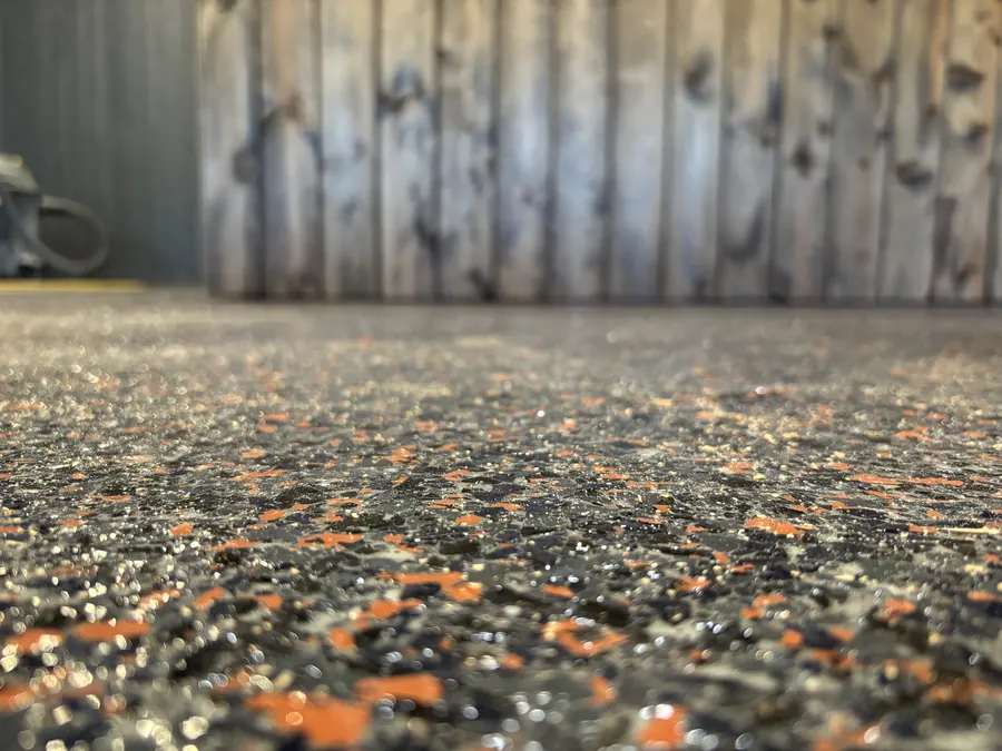 Full-flake floor coating system installed