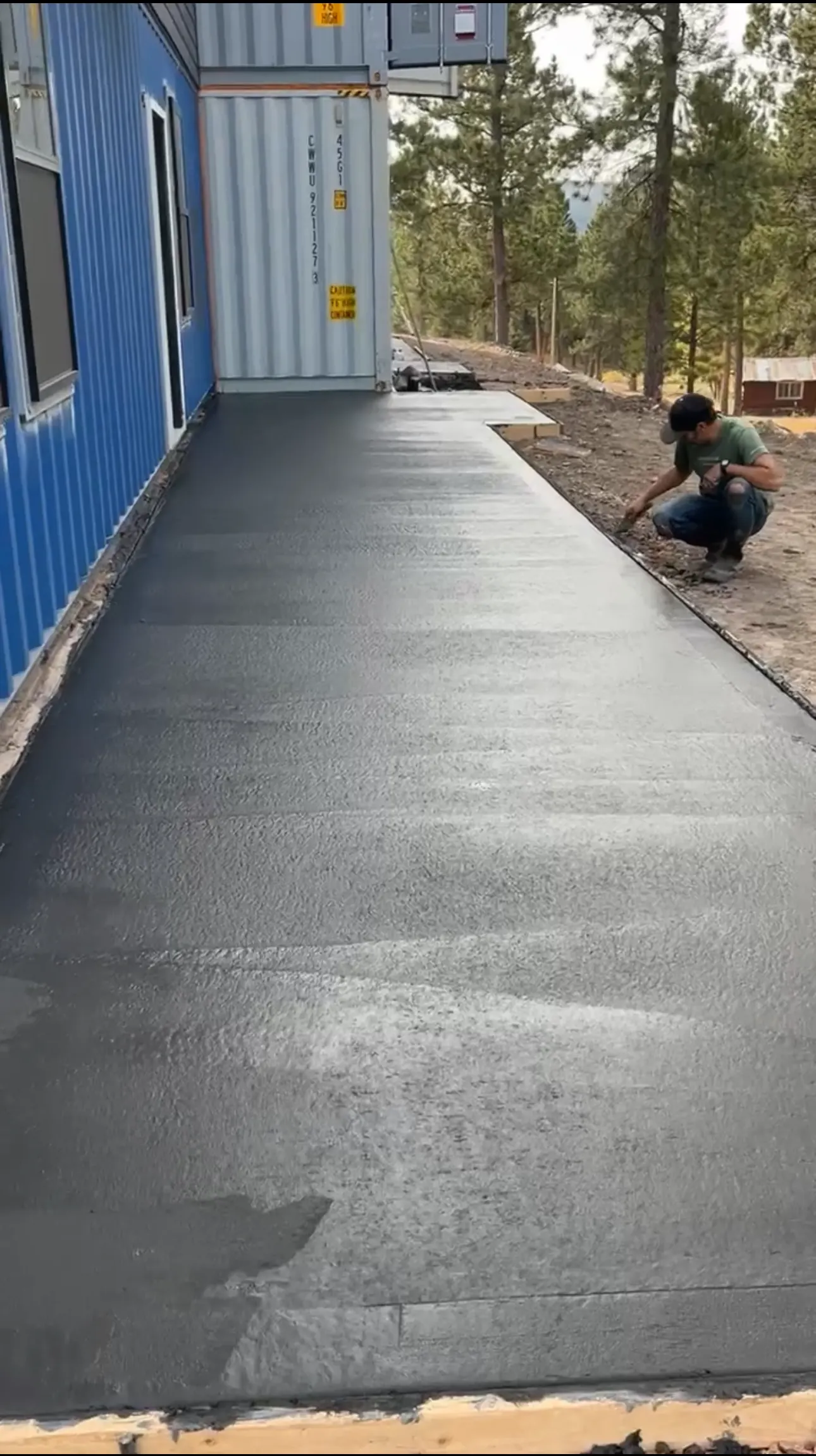 Freshly finished concrete walkway poured by Black Hills Property Solutions