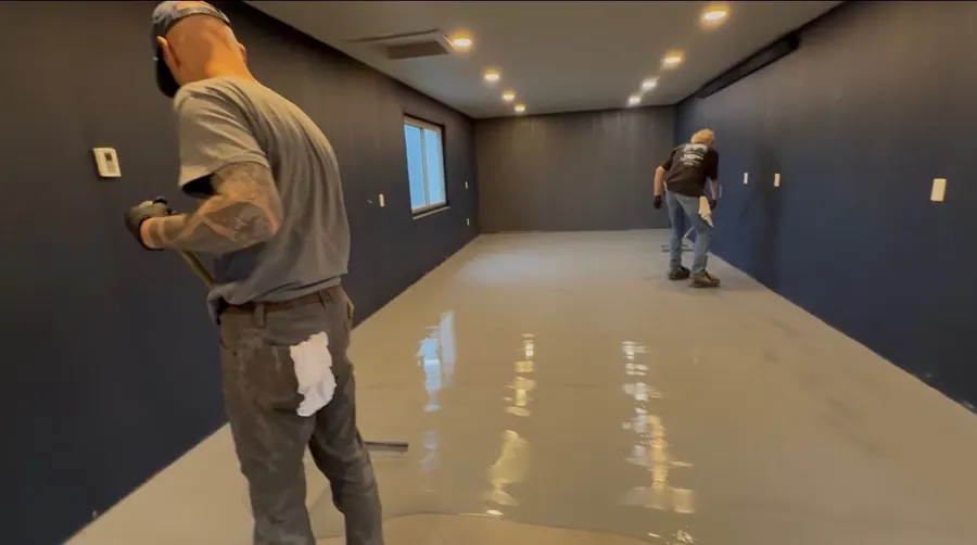 Black Hills Property Solutions crew finishing a floor coating
