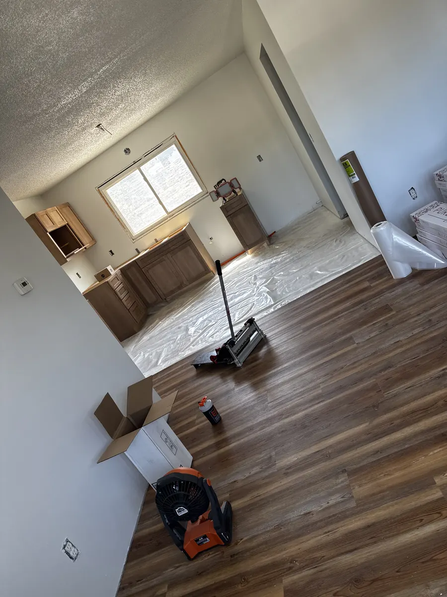 LVP flooring installed in a kitchen remodel