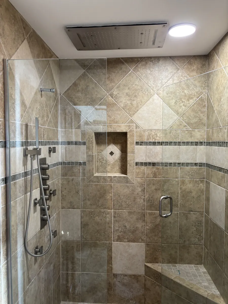 Custom tile shower build